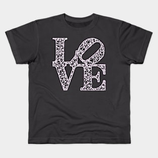 Magenta Glow Low Poly LOVE Kids T-Shirt